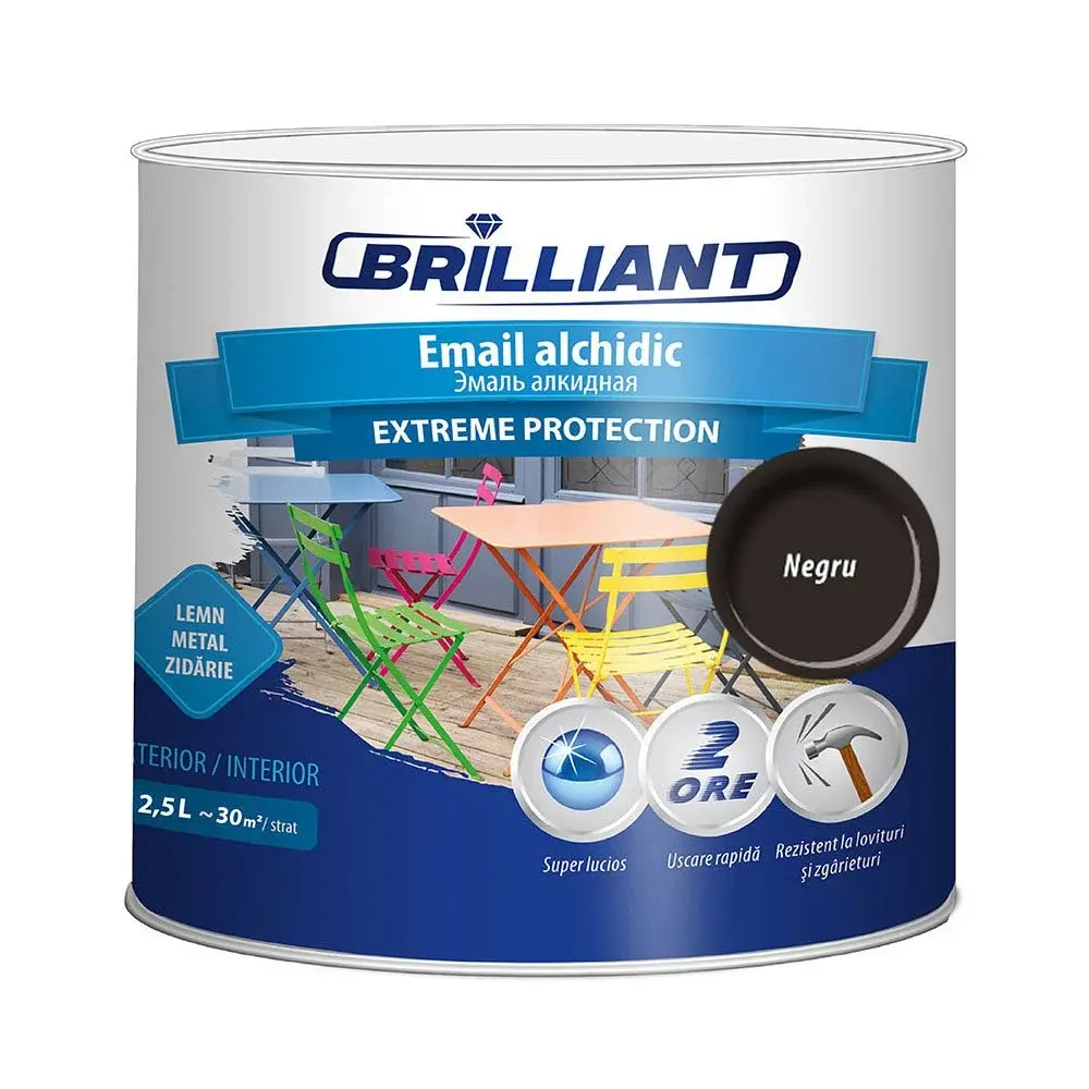 Email alchidic Brilliant Extreme negru 2.5L