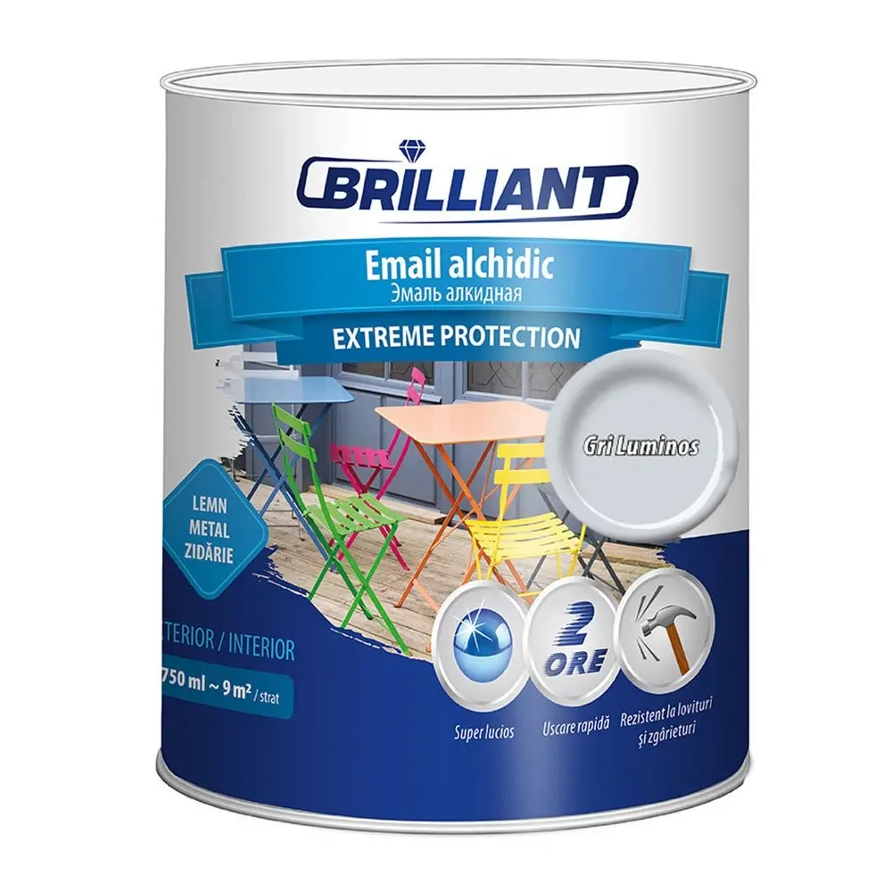 Email alchidic Brilliant Extreme gri luminos 0.75L