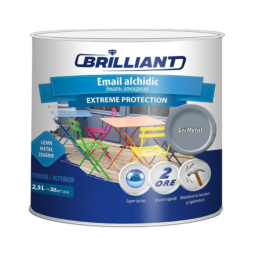 Email alchidic Brilliant Extreme albastru gri-metal 2.5L