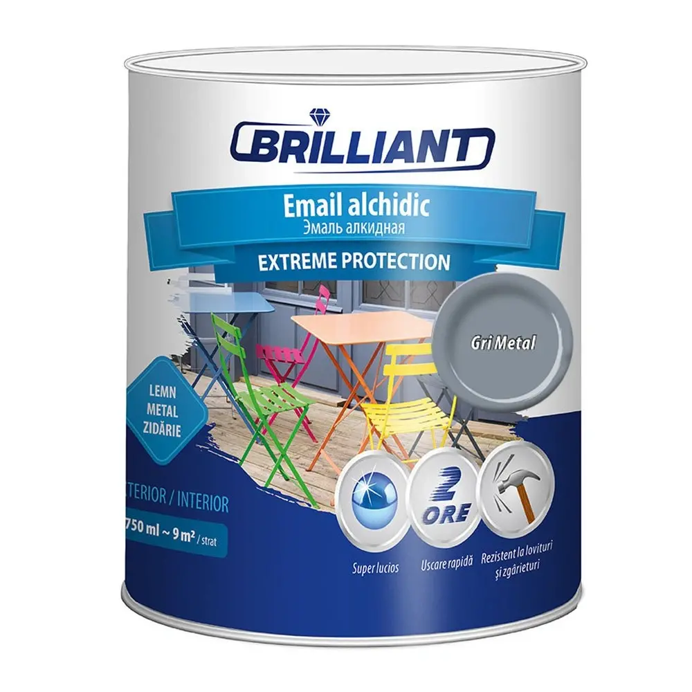 Email alchidic Brilliant Extreme albastru gri-metal 0.75L