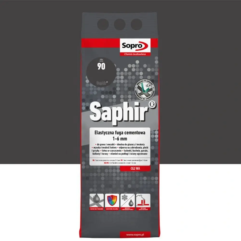 Chit de rosturi gresie si faianta SOPRO Saphir Alubag 9524 negru 90, 2kg