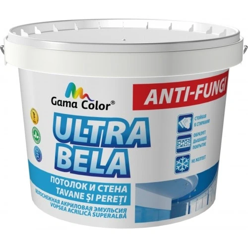 Vopsea acrilica "Ultra Bela" Gama Color super alba 6,3 kg