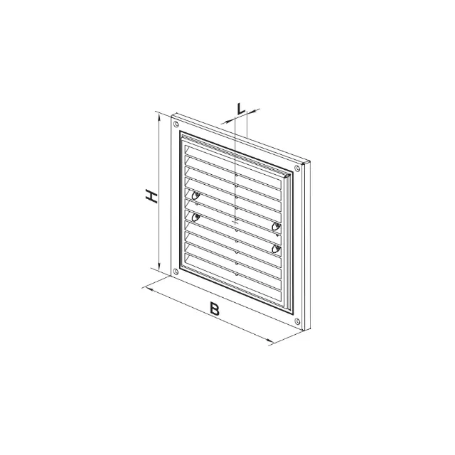 Grilaj de ventilare cu sită Ventika MWR 250x250 250 x 250 mm plastic alb