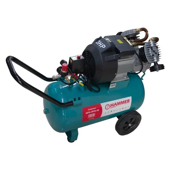Compresor aer 50L, 2200W, 8 bar, 369L/min, HAMMER