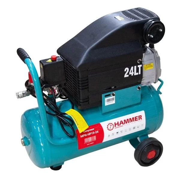 Compresor aer 24L, 1500W, 8 bar, 206L/min, HAMMER