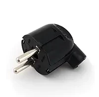 Fisa cu impamintare unghiular negru 16A 220-250V NE-AD LUMINALED